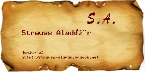 Strauss Aladár névjegykártya